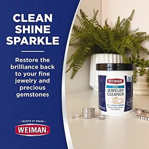 Weiman Fine Jewelry Cleaner Liquid with Brush – Restores Shine to Gold, Platinum, Gemstones & Diamonds, 6 Oz (177 ml) thumbnail 3