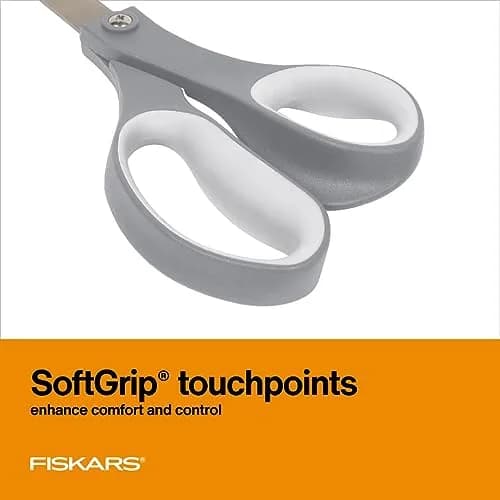 Fiskars 8" SoftGrip Everyday All Purpose Scissors, Grey | Precision Stainless Steel Blades thumbnail 4