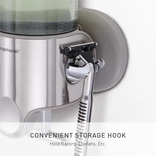 simplehuman Triple Wall Mount Pumps, Hotel-Grade Refillable 3-Chamber Shower Dispenser, Stainless Steel | Precise, No-Drill Install thumbnail 6