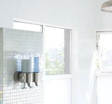 simplehuman Triple Wall Mount Pumps, Hotel-Grade Refillable 3-Chamber Shower Dispenser, Stainless Steel | Precise, No-Drill Install thumbnail 2