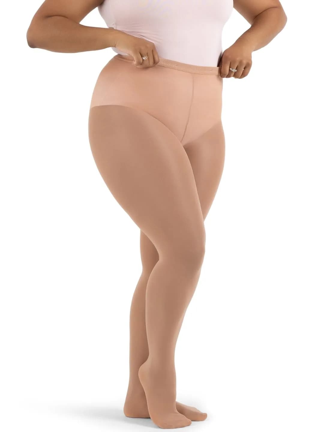 Capezio Hold & Stretch® Footed Tight, Suntan, Medium | Seamless, Supportive Dancewear — Light Suntan / XX-Large Plus