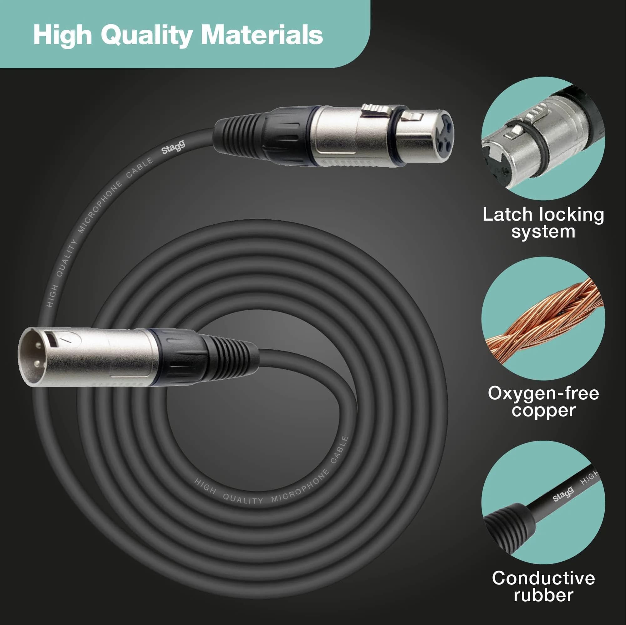 Stagg SMC3 S-Series XLR Male to Female Microphone Cable - 3m (10ft) | ROHS Compliant Balanced Audio - view 3