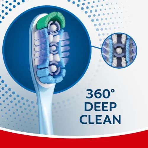 Colgate 360 Deep Clean Soft Toothbrushes, 4 Count (Pack of 1) | Multi-Height Bristles & Tongue Cleaner thumbnail 3