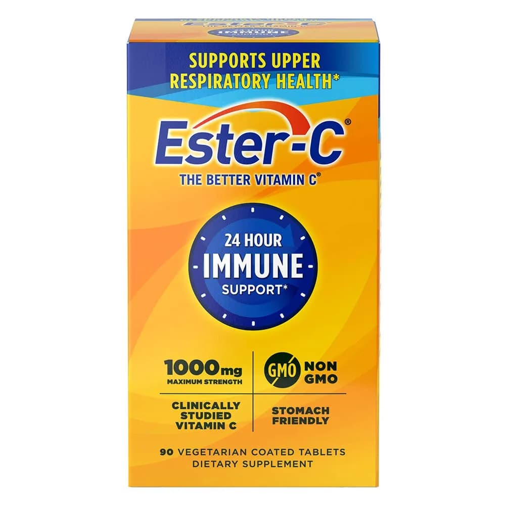 Ester-C Vitamin C 1000 mg Coated Tablets (90 Count) | 24-Hour Immune Support - main product image