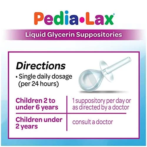 Pedia-Lax Liquid Glycerin Suppositories for Kids 6 CT | Gentle Relief for Ages 2-5 thumbnail 4