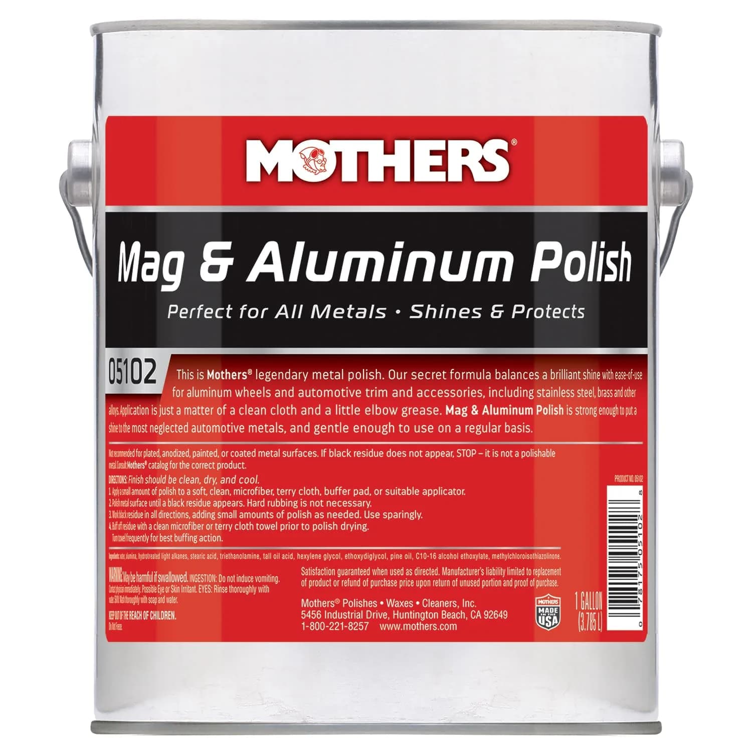 Mothers Mag & Aluminum Polish 283g (10 oz) | Brilliant Shine for Automotive Metals — 128 oz.
