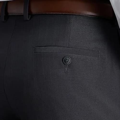 Haggar Men's E-Clo Repreve Classic Fit Pleat Front Dress Pant with Hidden Expandable Waistband Medium Grey 34W x 29L | Recycled Water Bottle Fabric thumbnail 3