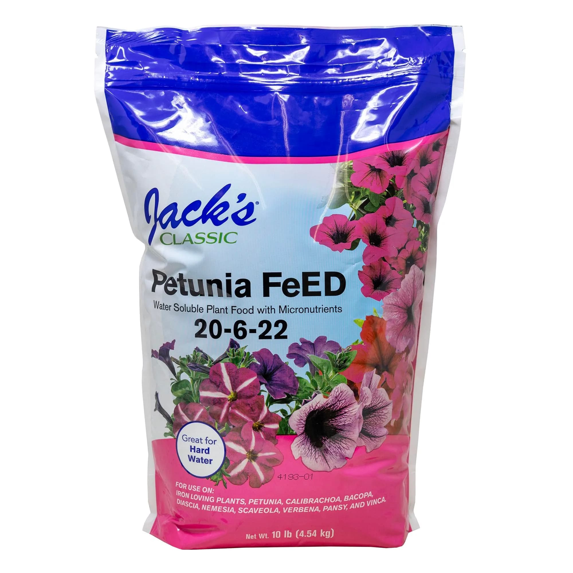 Jack's Classic 20-6-22 Petunia Feed Water-Soluble Fertilizer 10lb | Iron & Micronutrients for Lush Growth