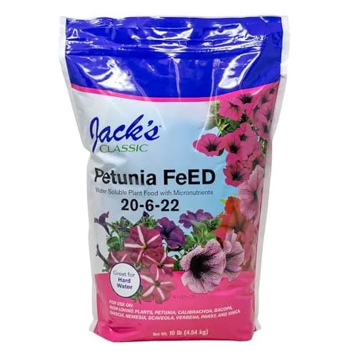 Jack's Classic 20-6-22 Petunia Feed Water-Soluble Fertilizer 10lb | Iron & Micronutrients for Lush Growth thumbnail 1