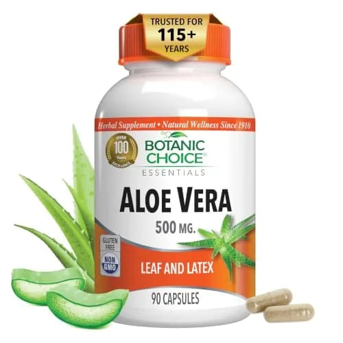 Botanic Choice Aloe Vera Leaf & Latex 500mg | Digestive & Immune Support in 90 Capsules thumbnail 1