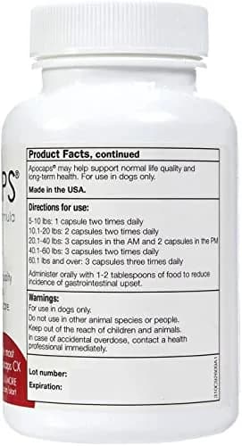 Apocaps CX Apoptogen Formula for Dogs 90 Capsules | Vet-Formulated Immune & Liver Support thumbnail 3