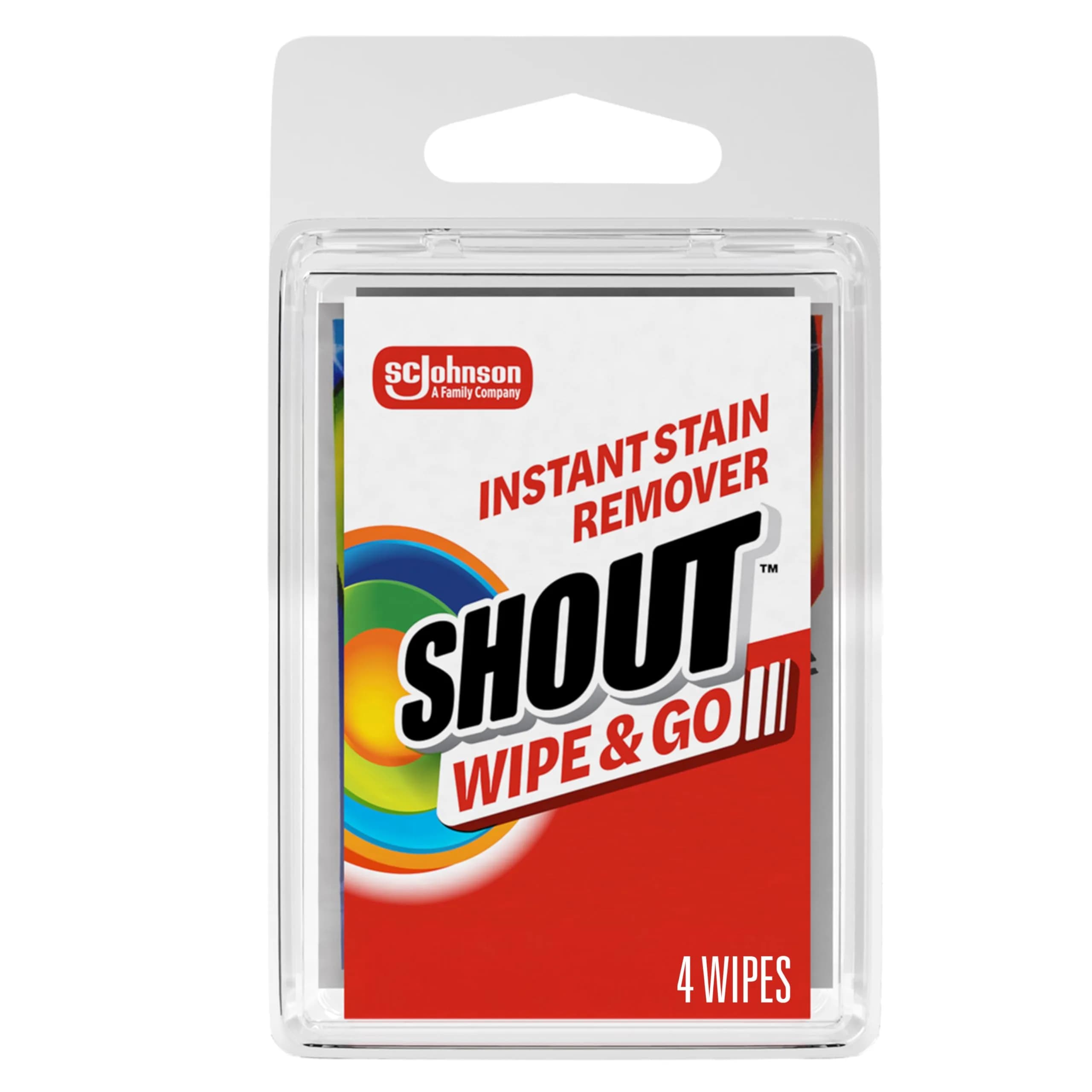 Shout Wipe & Go Instant Stain Remover Wipes, 4 Count (156 g) | Tough on Stains, Gentle on Fabric — White