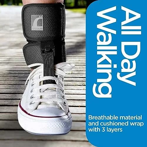 Ossur Foot-Up Drop Foot Brace | Ankle-Foot Orthosis for Drop Foot Support | Lightweight, Adjustable Wrap for All-Day Comfort | Breathable Material for All Day Walking (Black, Large) thumbnail 5