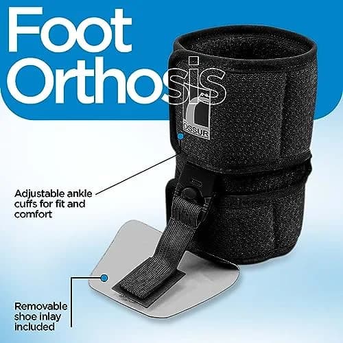 Ossur Foot-Up Drop Foot Brace | Ankle-Foot Orthosis for Drop Foot Support | Lightweight, Adjustable Wrap for All-Day Comfort | Breathable Material for All Day Walking (Black, Large) thumbnail 3