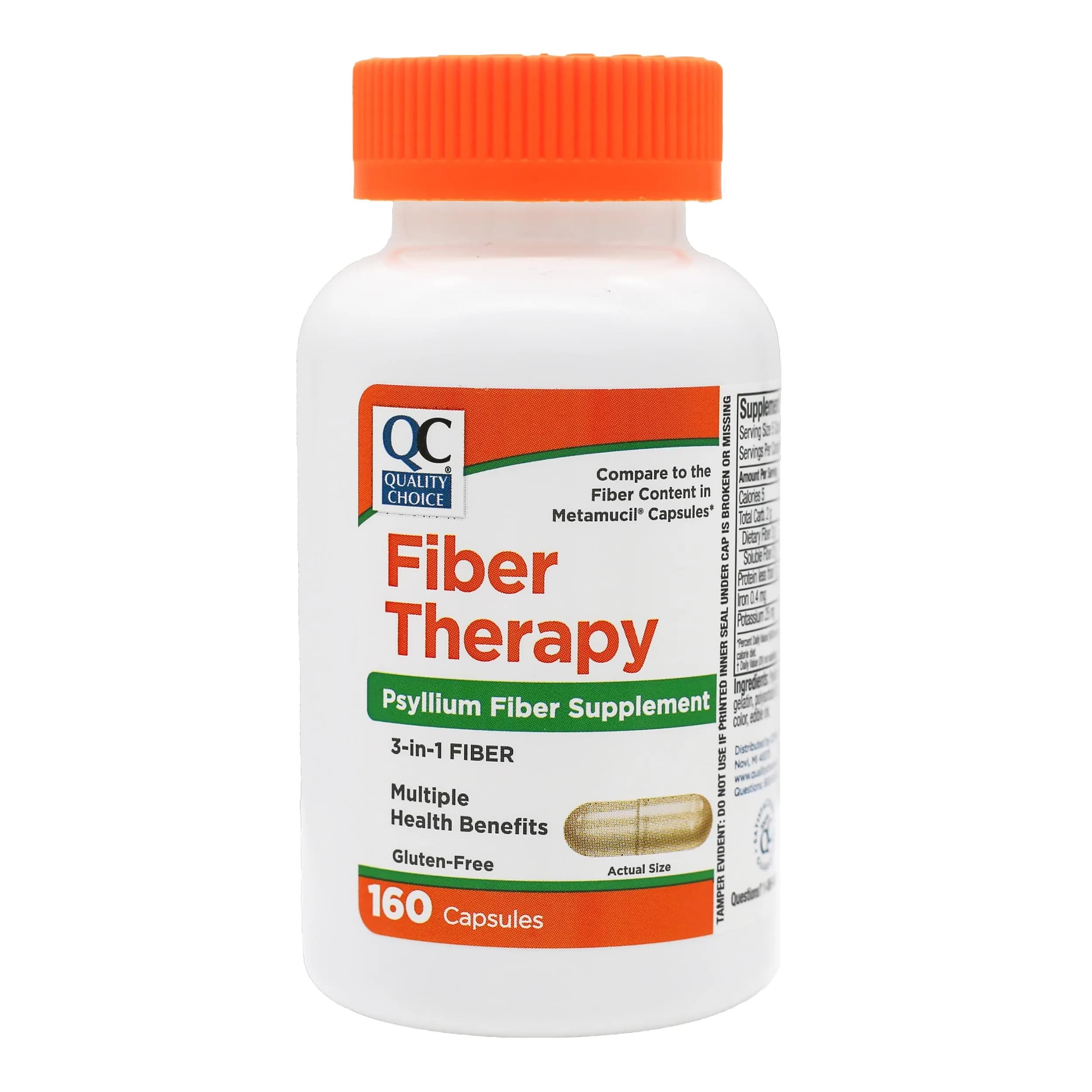 Quality Choice Daily Fiber Capsules for Regularity, 160 Count | Supports Digestive Regularity & Heart Health — Capsule