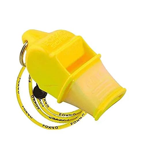 Fox 40 Sonik Blast CMG Whistle with Break Away Lanyard - Yellow | Loudest Pealess Safety Whistle thumbnail 1