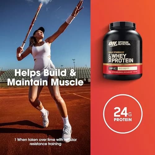 Optimum Nutrition Gold Standard 100% Whey Protein Powder White Chocolate 5lb (2.27kg) | USA Import for Muscle Recovery thumbnail 4