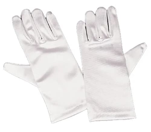 Lito Girls White Satin Gloves Medium (4-7) | Elegant Special Occasion Accessory thumbnail 1