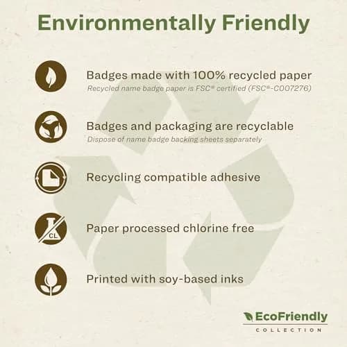 Avery EcoFriendly Recycled Name Tags 2-1/3" x 3-3/8" White Removable Adhesive 80 Printable Name Badges | Made with 100% Post-Consumer Recycled Paper thumbnail 5