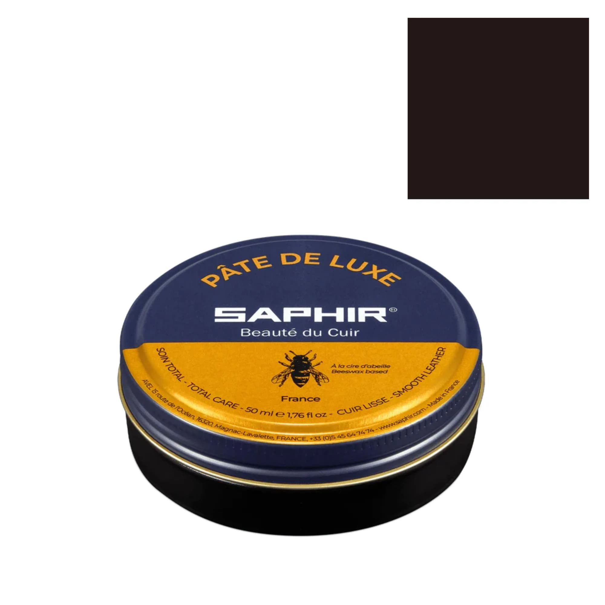 Saphir Pâte de Luxe Natural Wax Shoe Polish 50ml (1.76 Fl Oz) | Mirror Shine & Protection for Smooth Leather - main product image