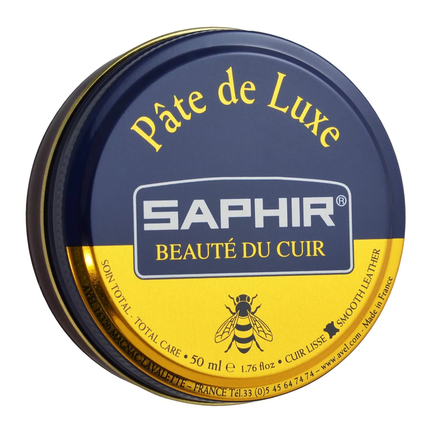 SAPHIR Pâte de Luxe Natural Wax Shoe Polish Mahogany 50ml (1.69 Fl Oz) | Superior Shine & Protection for Smooth Leather