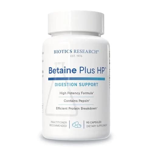 BIOTICS RESEARCH Betaine Plus HP HCL 700mg | Digestive Support with Pepsin (110 characters) thumbnail 1