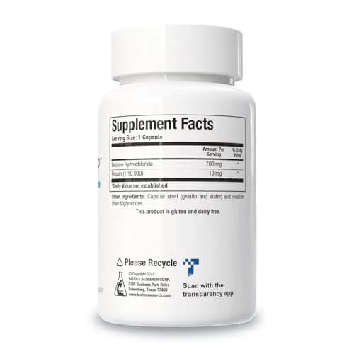 BIOTICS RESEARCH Betaine Plus HP HCL 700mg | Digestive Support with Pepsin (110 characters) thumbnail 2