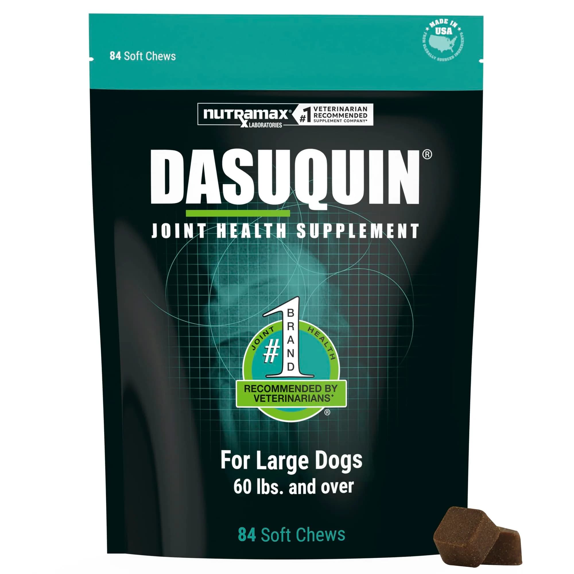 Nutramax Dasuquin Joint Supplement for Small/Med Dogs 84 Soft Chews | Supports Healthy Joints & Cartilage — brown