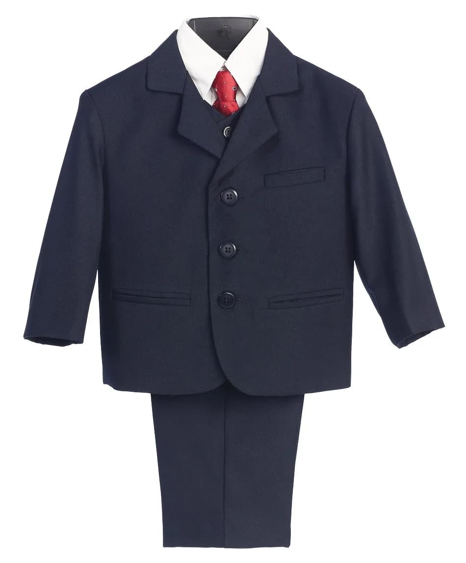 Lito Angels Children's Apparel Navy Blue Suit with Shirt, Vest, and Tie | Perfect for Special Occasions (70-120 chars)