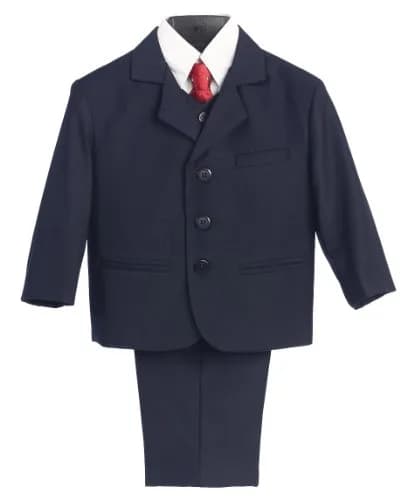 Lito Angels Children's Apparel Navy Blue Suit with Shirt, Vest, and Tie | Perfect for Special Occasions (70-120 chars) thumbnail 1