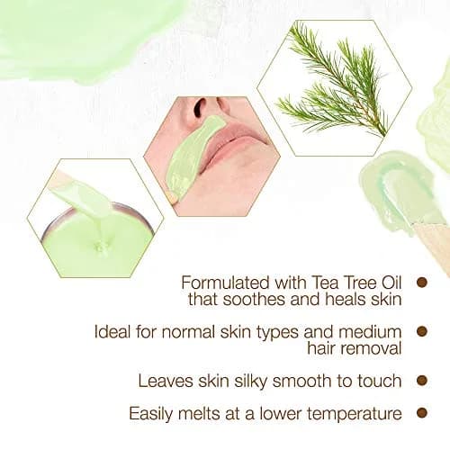 GiGi Tea Tree Crème Wax for Sensitive Skin, Face & Body, 396g (14 oz) | Gentle Hair Removal thumbnail 4