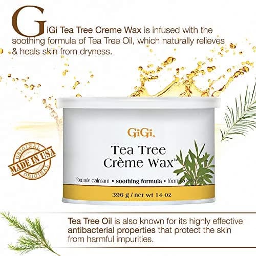 GiGi Tea Tree Crème Wax for Sensitive Skin, Face & Body, 396g (14 oz) | Gentle Hair Removal thumbnail 2