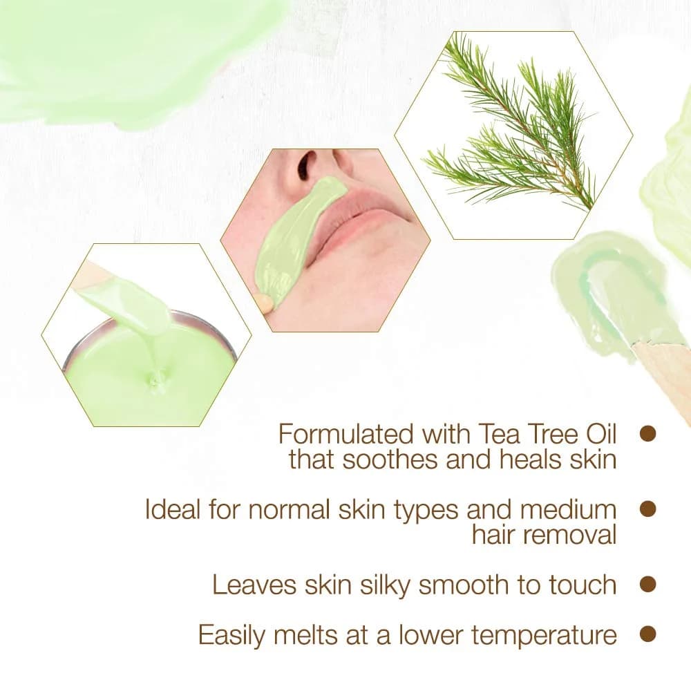 GiGi Tea Tree Crème Wax for Sensitive Skin, Face & Body, 396g (14 oz) | Gentle Hair Removal - view 4