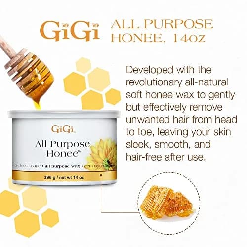 GIGI All Purpose Honee Soft Wax for Hair Removal 14 oz | Honey-Infused Formula for Gentle, Long-Lasting Hair-Free Skin thumbnail 2
