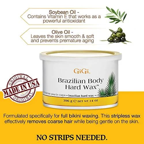 GiGi Brazilian Body Hard Wax for Hair Removal 396g (14 oz) | Non-Strip Wax for Coarse Hair thumbnail 3