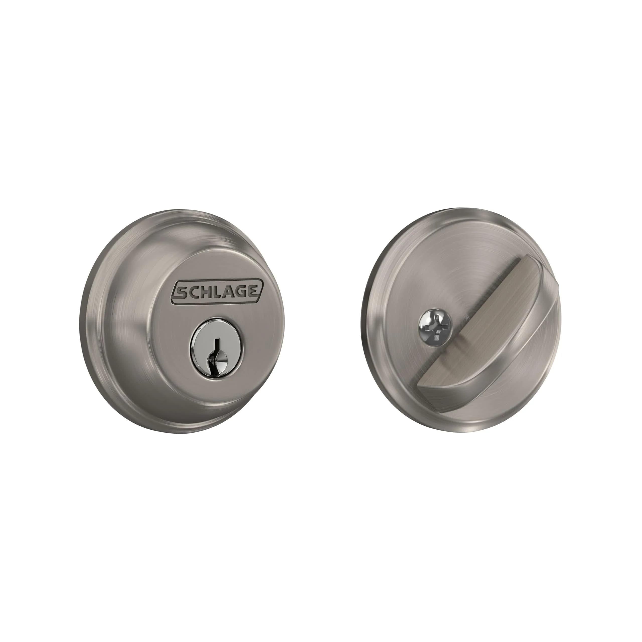 Schlage Single Cylinder Deadbolt Satin Nickel | Highest Security Grade 1/AAA Certified — Satin Nickel