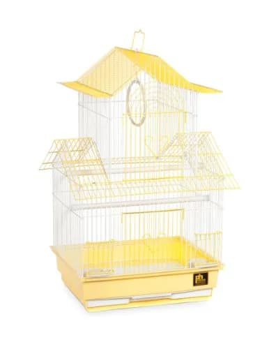 Prevue Pet Products Shanghai Parakeet Cage Yellow & White 34cm (13.5") | Ideal for Small Birds thumbnail 1