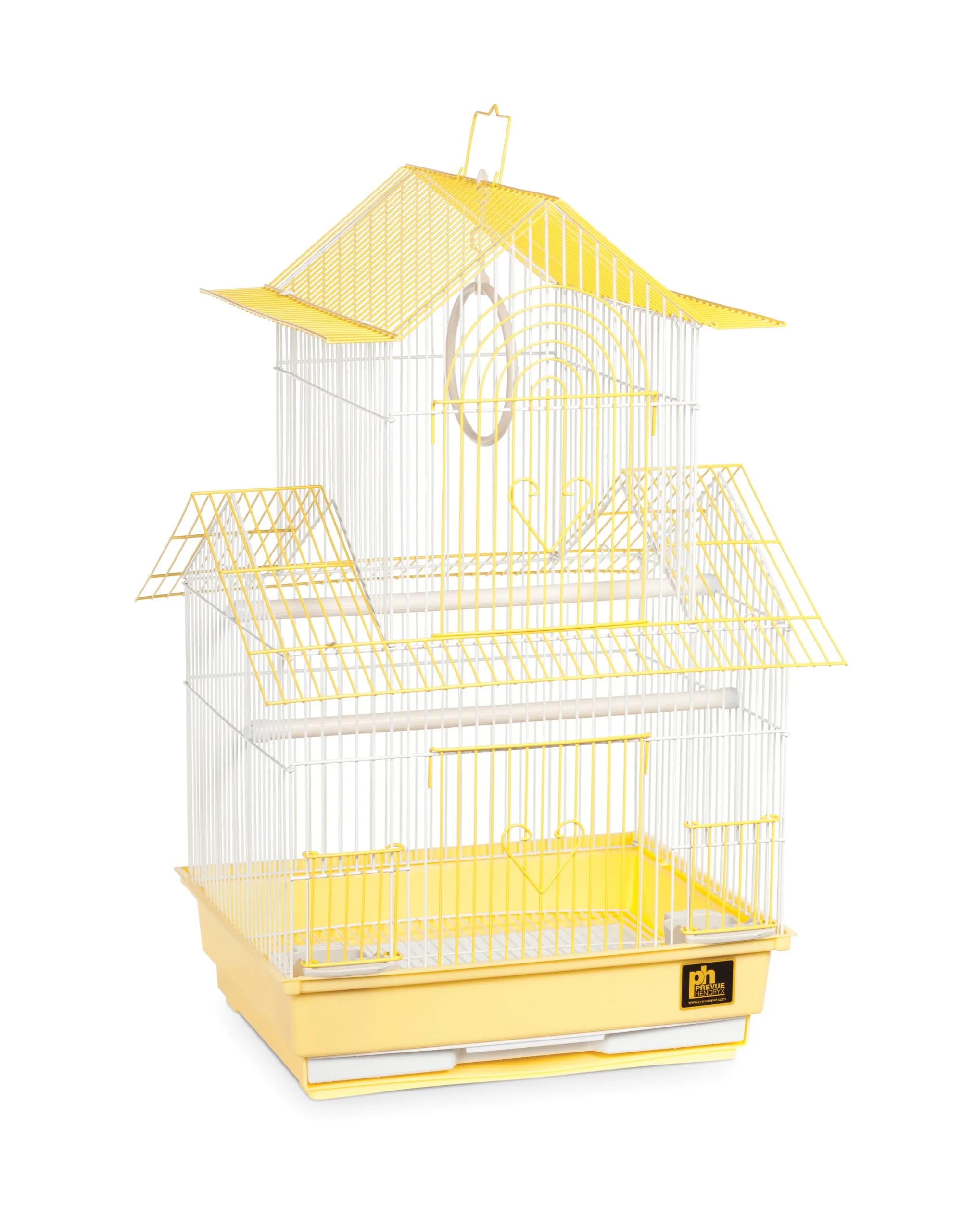 Prevue Pet Products Shanghai Parakeet Cage Blue & White 34cm (13.5") | Ideal for Small Birds — Yellow