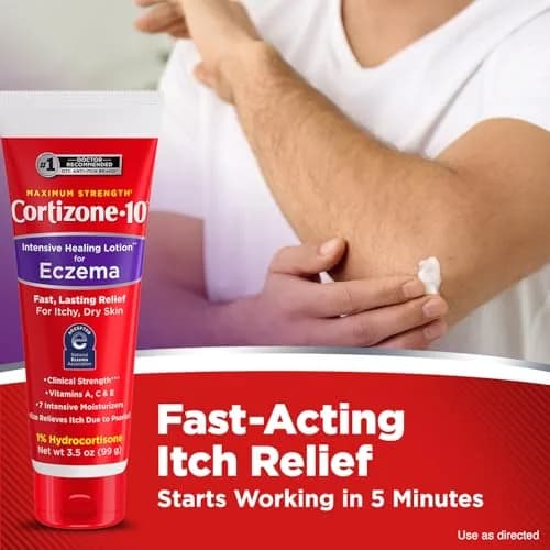 Cortizone 10 Maximum Strength Intensive Healing Lotion for Eczema 3.5 oz (99.2 ml) | Fast-Acting Anti-Itch Relief thumbnail 3