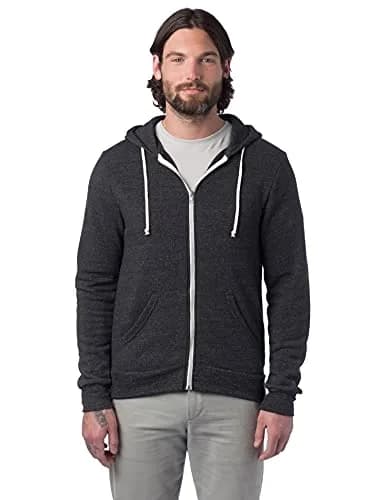 Alternative Men's Rocky Eco-Fleece Zip Hoodie Large | Slim Fit, Eco Black thumbnail 5