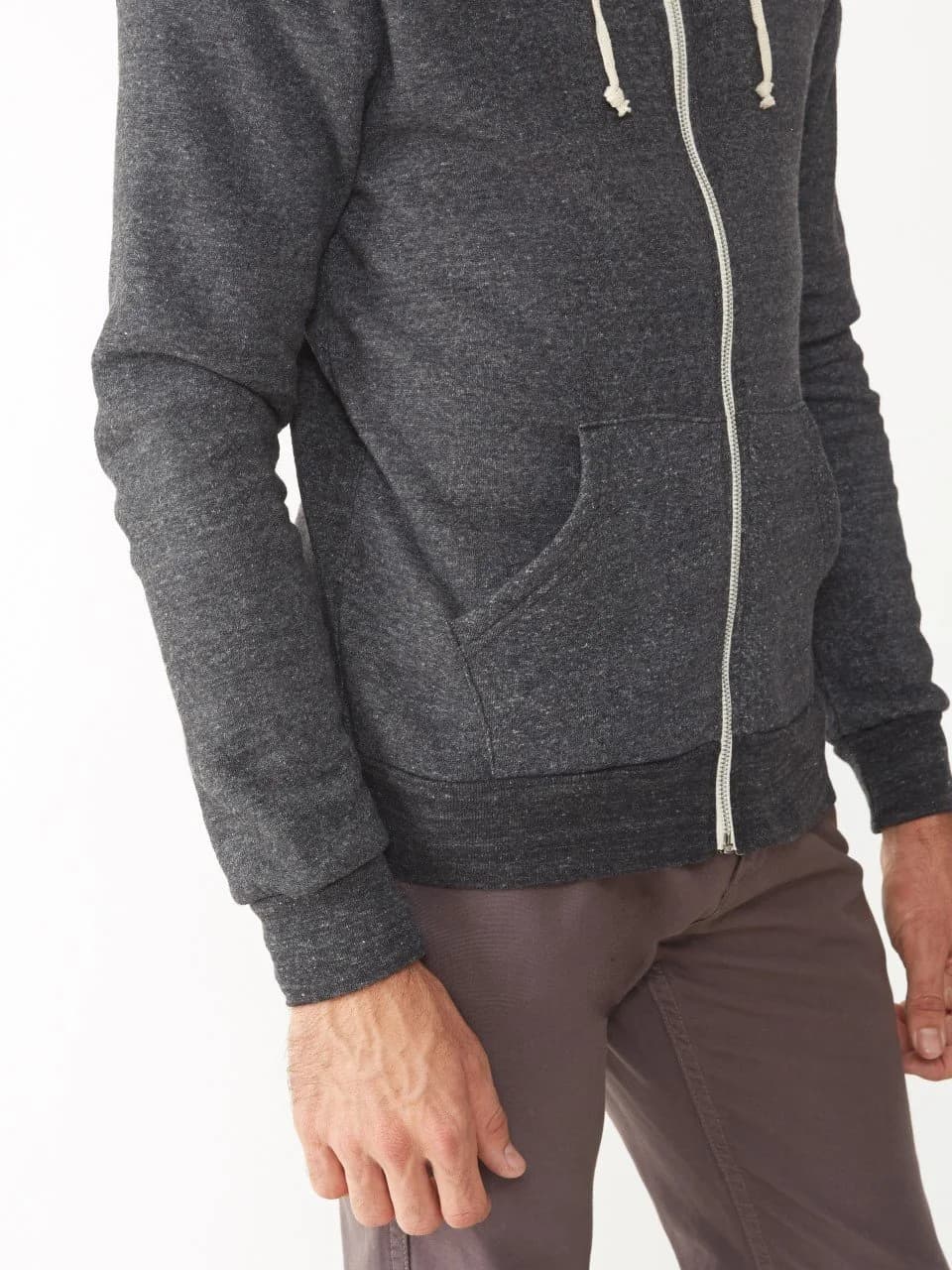 Alternative Men's Rocky Fleece Zip Hoodie, Eco Black, Large thumbnail 3