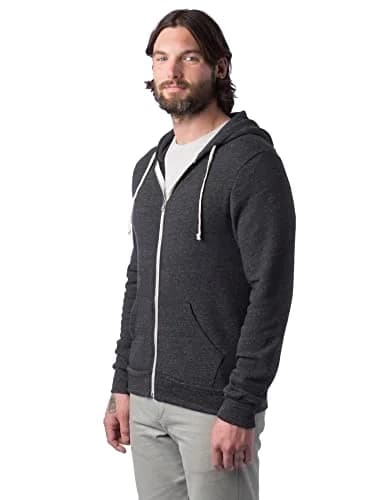 Alternative Men's Rocky Eco-Fleece Zip Hoodie Small | Slim Fit, Eco Black, Unisex thumbnail 8