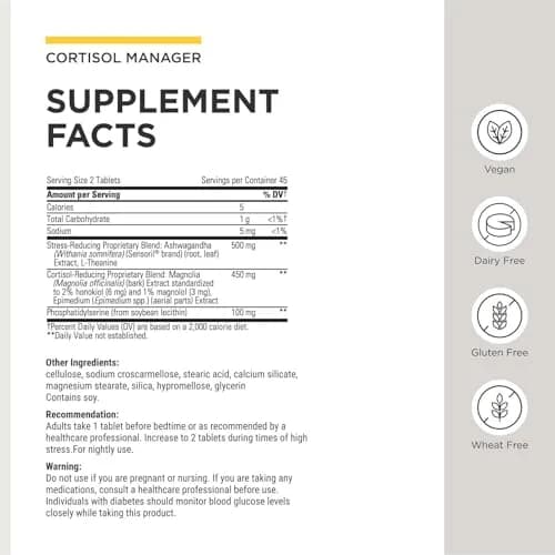 Integrative Therapeutics Cortisol Manager 90 Tablets | Stress Support & Relaxation thumbnail 3