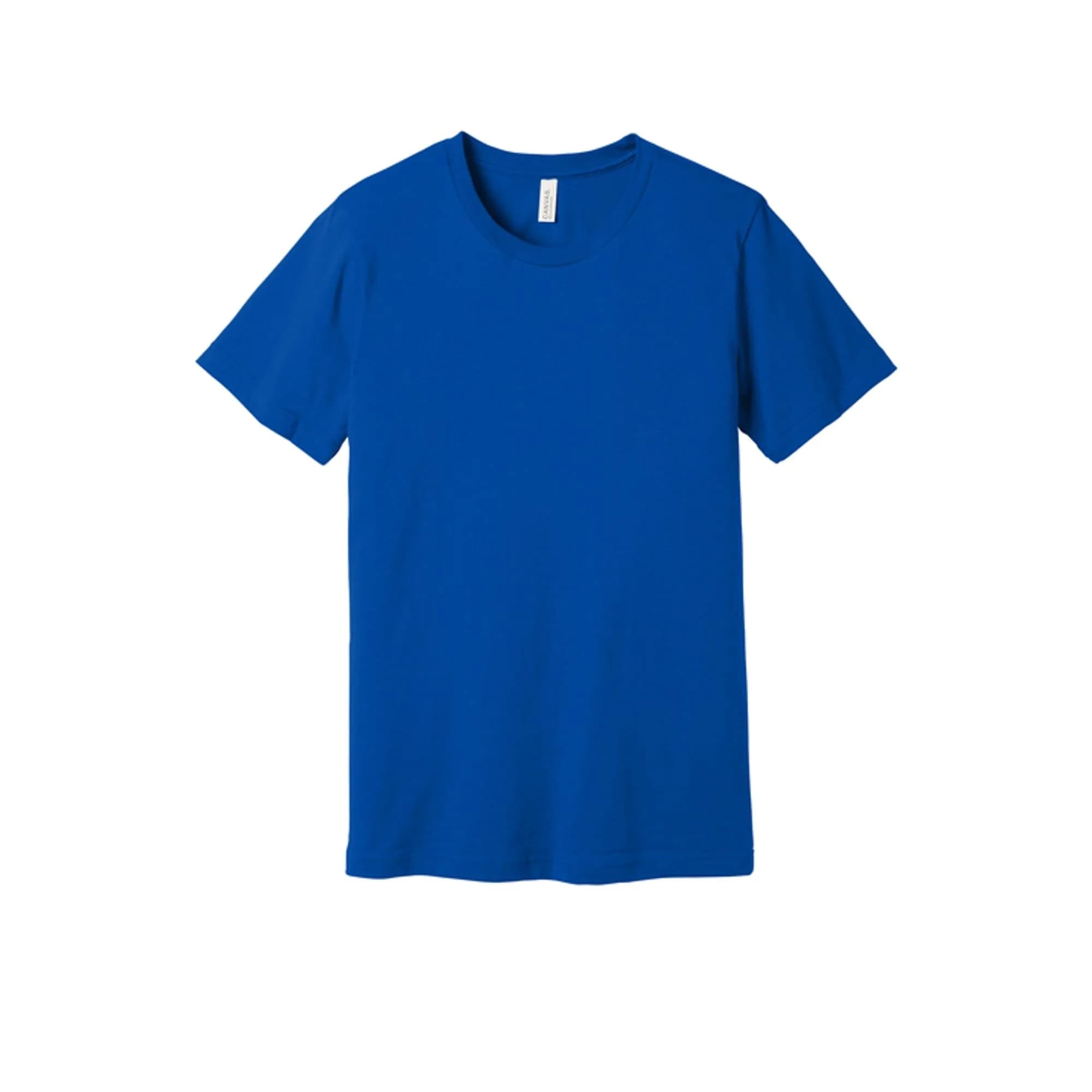 Bella + Canvas Unisex Jersey Short Sleeve Tee, Heather Navy, Large | Comfortable, Athletic Fit for Indian Climate — True Royal / 3X-Large