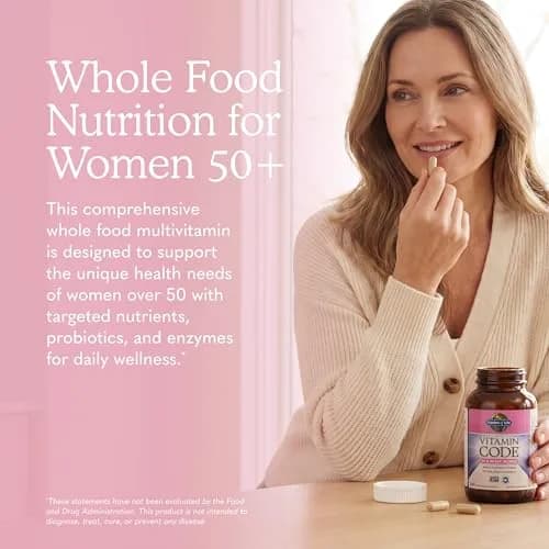 Garden of Life Vitamin Code Women 50 & Wiser Multivitamin 240 Capsules | Whole Food, Non-GMO, Gluten-Free for Women Over 50 thumbnail 2