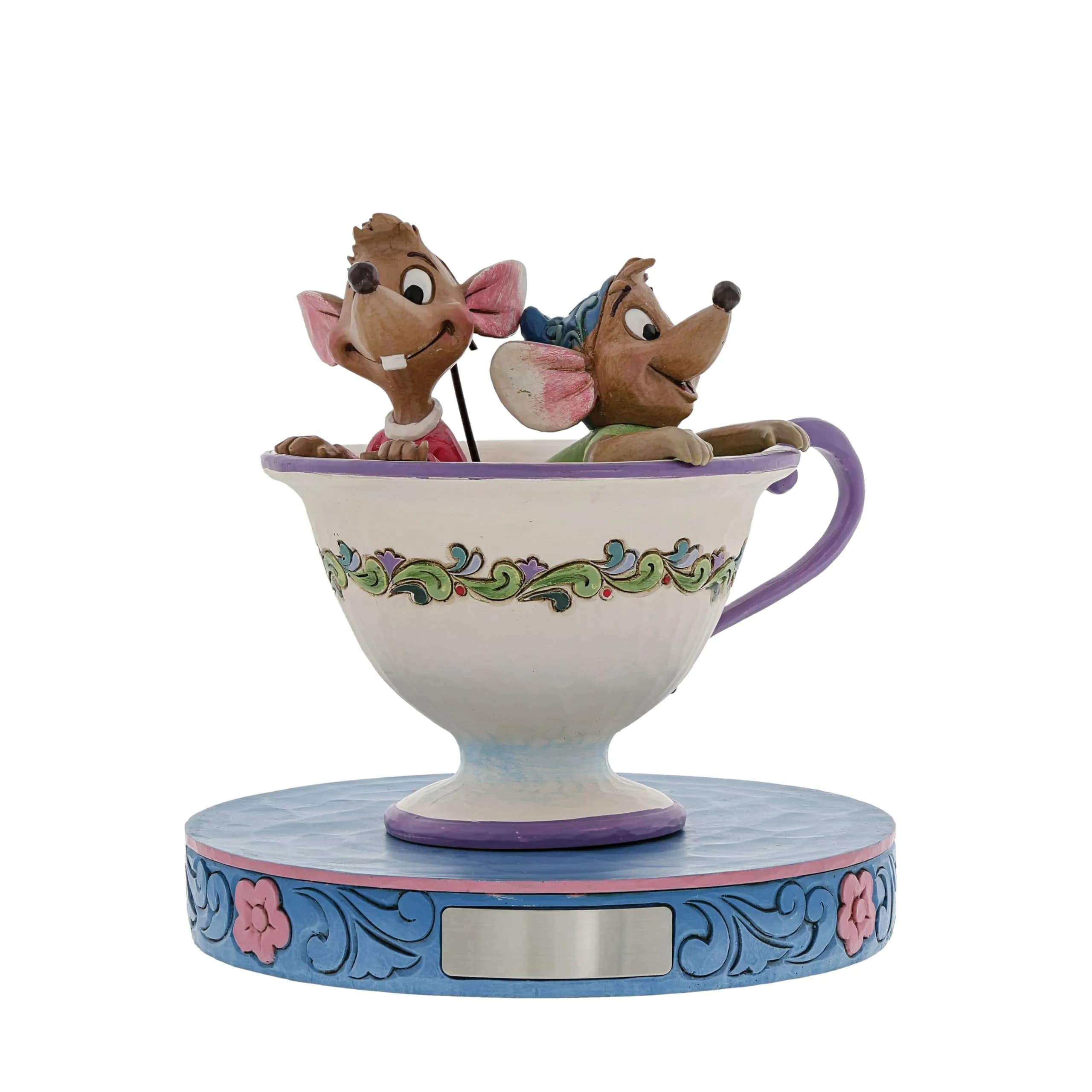 Enesco Disney Traditions Jim Shore Jaq and Gus Teacup Figurine 10.8 cm (4.25 Inch) | Hand-Painted Stone Resin Collectible - main product image