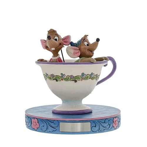 Enesco Disney Traditions Jim Shore Jaq and Gus Teacup Figurine 10.8 cm (4.25 Inch) | Hand-Painted Stone Resin Collectible thumbnail 1
