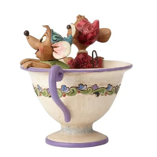 Enesco Disney Traditions Jim Shore Jaq and Gus Teacup Figurine 10.8 cm (4.25 Inch) | Hand-Painted Stone Resin Collectible thumbnail 2