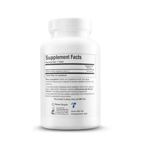 BIOTICS RESEARCH Li Zyme Forte Plant-sourced Lithium Supplement 100 Tablets | Supports Brain & Mood thumbnail 2