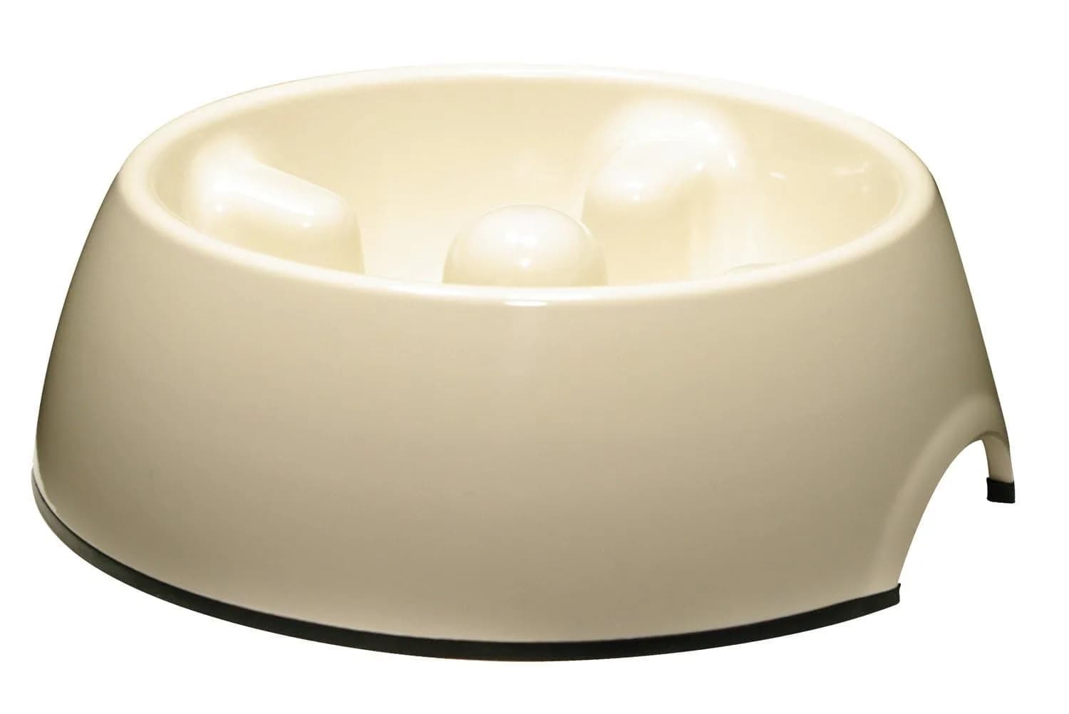 Dogit Dog Bowl Slow Feeder Pink Small | Anti-Gulping Pet Dish for Dogs — White / Small
